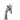 A faux marble effect standing giraffe statue made from stone powder and resin.