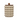 A beige stoneware canister with raised dot patterns and an acacia wood lid.