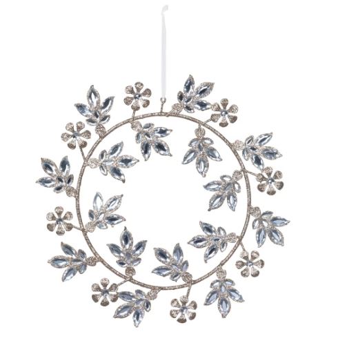 Vining Floral Gem Wreath Ornament