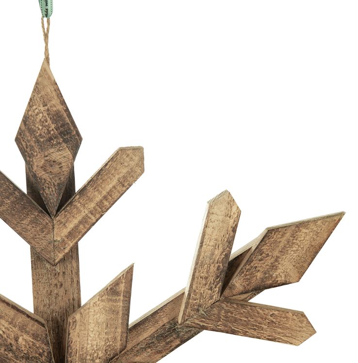 Measuring 25.5"x25.5", this beautifully crafted piece features intricate details that capture the essence of winter. Perfect for hanging on your door, above a mantel, or as a standout wall decoration, it brings warmth and a festive spirit to any space. Made from durable wood, this snowflake is designed for seasonal use while adding a timeless, cozy feel to your home. Celebrate the beauty of winter with this delightful accent!