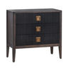 The Worthington Three-Drawer Chest, a refined and practical addition to any room. Standing 32 inches tall with a length of 33.5 inches and a width of 17 inches, this chest offers generous space within its three drawers for organizing essentials. Crafted from durable wood, it features a classic design that complements a range of decor styles, from traditional to contemporary.