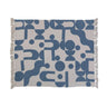 Transform the space with this woven reclaimed cotton blend printed throw with abstract design and fringe in blue and beige. This throw blanket features a woven reclaimed cotton blend that creates a soft and cozy feel. The abstract design adds some contrast and interest to the simple design. The design is captivating and colorful, giving the throw a contemporary and artistic look.