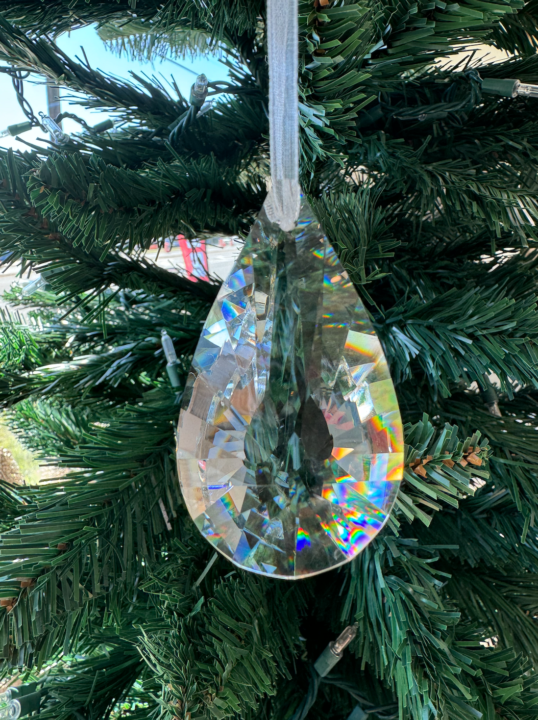 Xmas Ornament Crystal Drop 2.5"