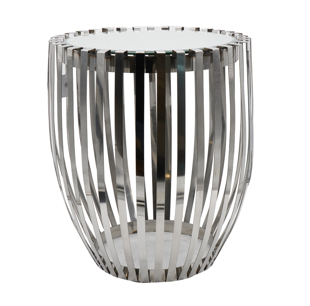 The Design

Clean, polished steel ribs form the body of this drum style table with mirrored top. Very simple and sophisticated, this table will glide right into your contemporary room design.

The Features

Sophisticated mirror top furthers the contemporary aesthetic.

Product Details

80% Stainless Steel,20% Glass 